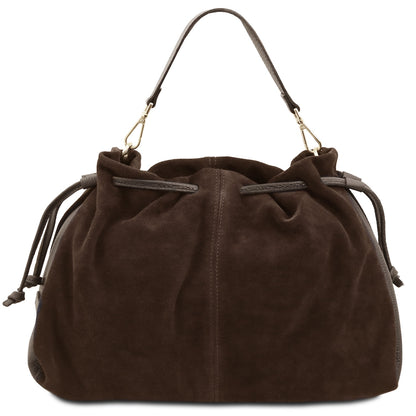 Allure - Soft Suede Leather Bucket Shopper Bag - TL142614