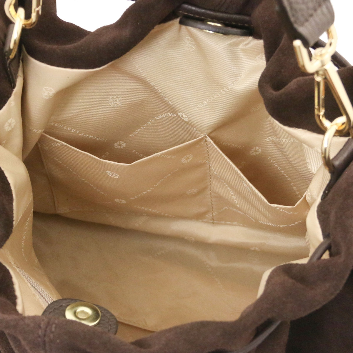 Allure - Soft Suede Leather Bucket Shopper Bag - TL142614
