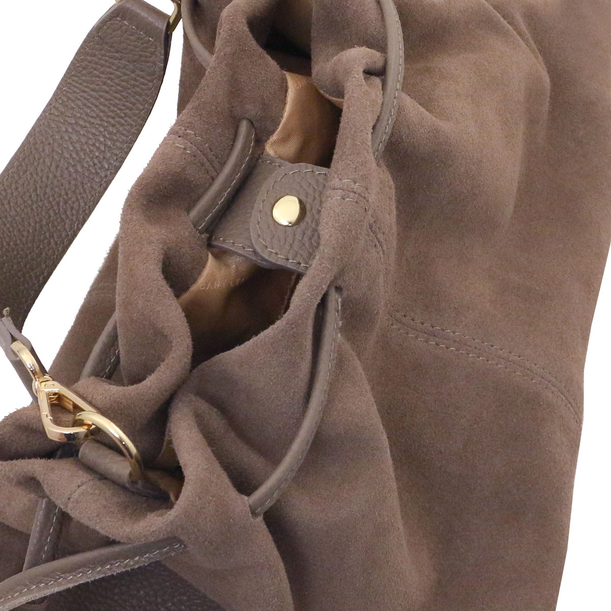 Allure - Soft Suede Leather Bucket Shopper Bag - TL142614