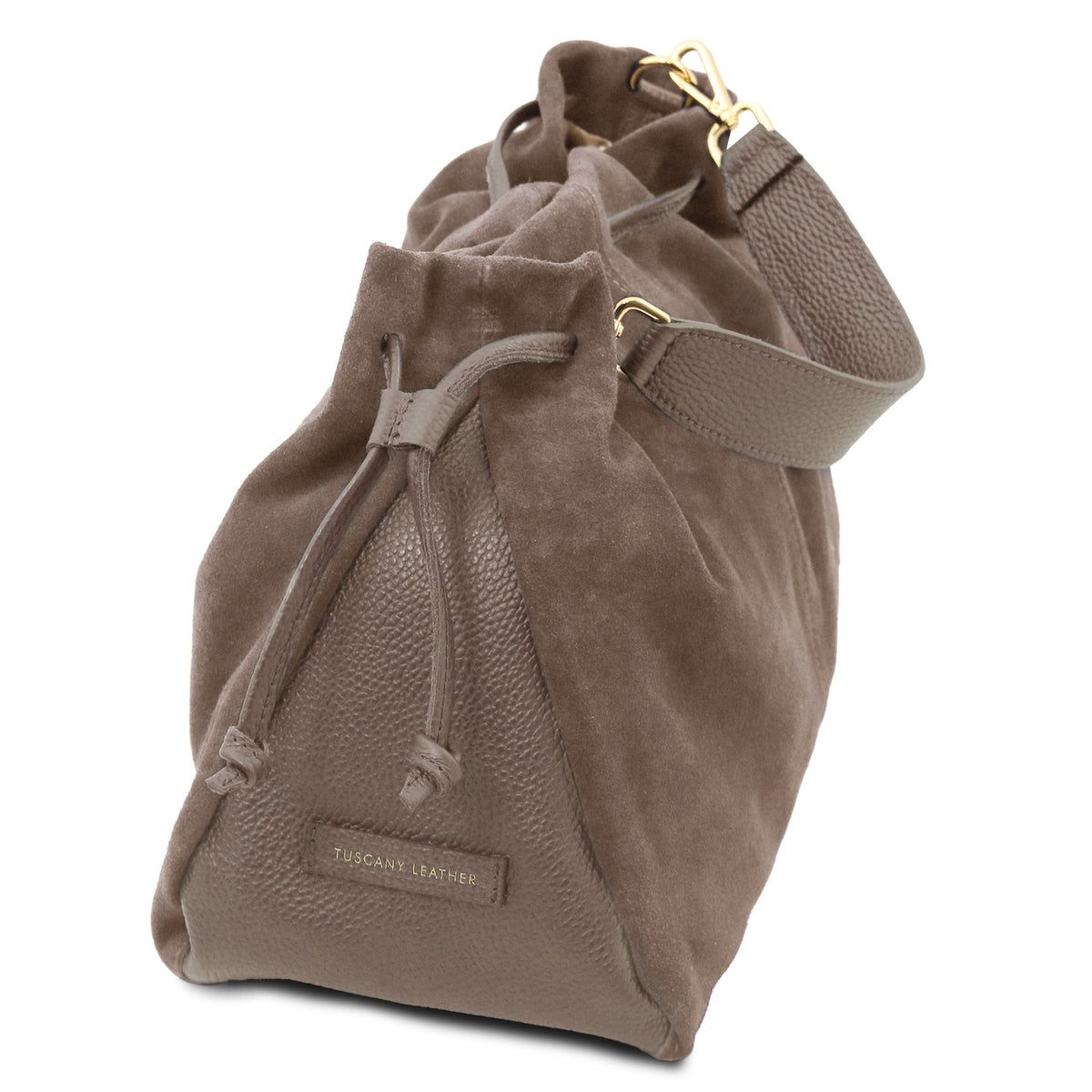 Allure - Soft Suede Leather Bucket Shopper Bag - TL142614