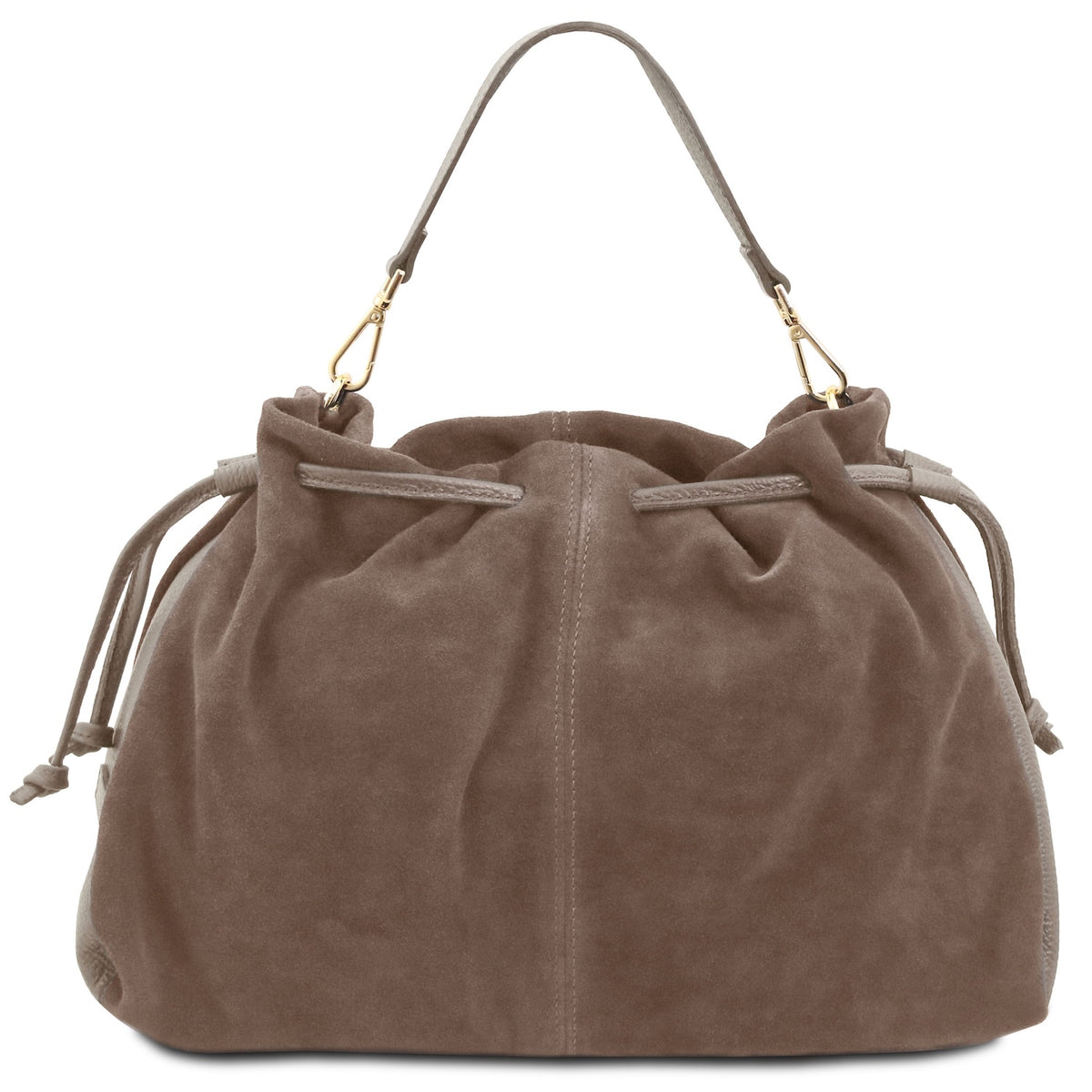 Allure - Soft Suede Leather Bucket Shopper Bag - TL142614
