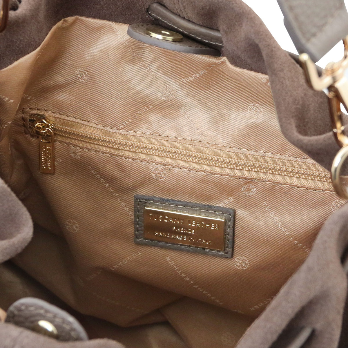 Allure - Soft Suede Leather Bucket Shopper Bag - TL142614