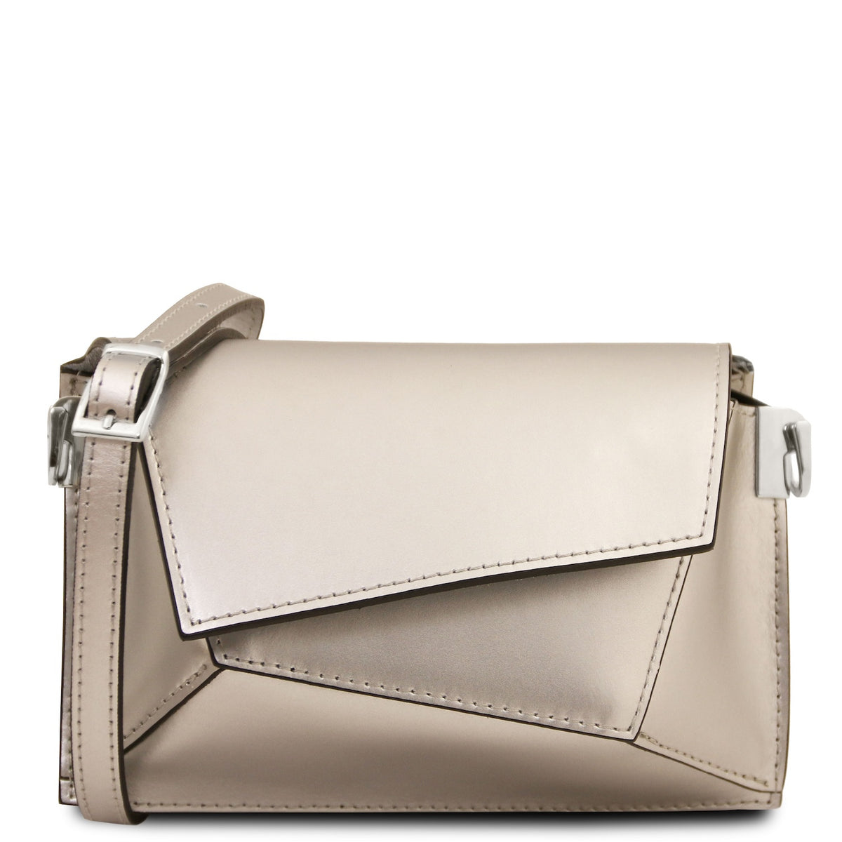 TL Bag - Bolso de hombro de piel metalizada