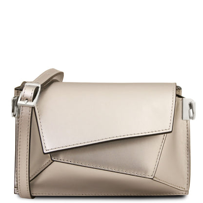 TL Bag - Bolso de hombro de piel metalizada