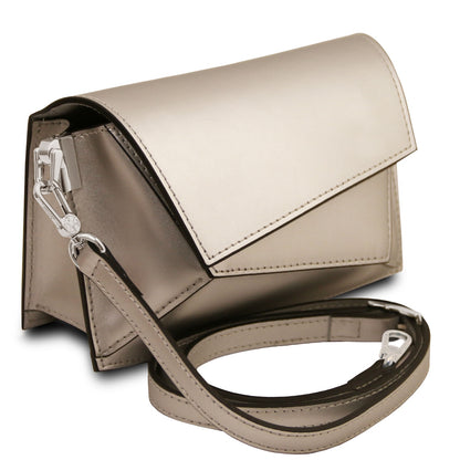 TL Bag - Bolso de hombro de piel metalizada