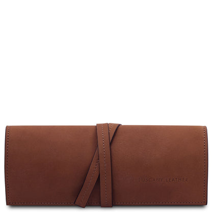 Leather Jewellery Roll in Vegetable-Tanned Leather | TL142625