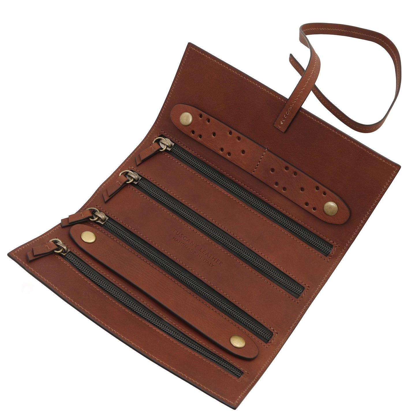 Leather Jewellery Roll in Vegetable-Tanned Leather | TL142625