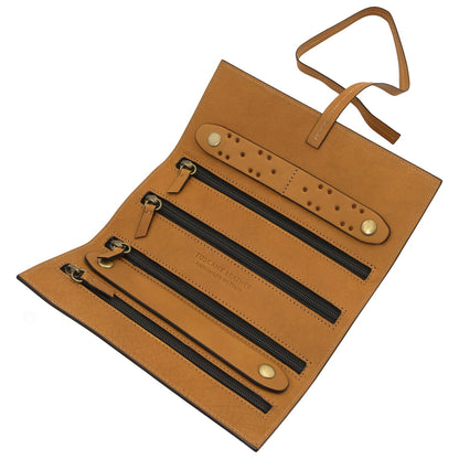 Leather Jewellery Roll in Vegetable-Tanned Leather | TL142625