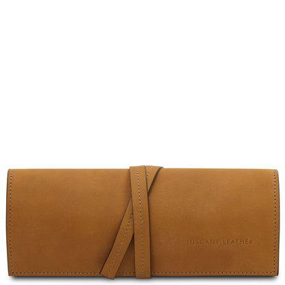 Leather Jewellery Roll in Vegetable-Tanned Leather | TL142625