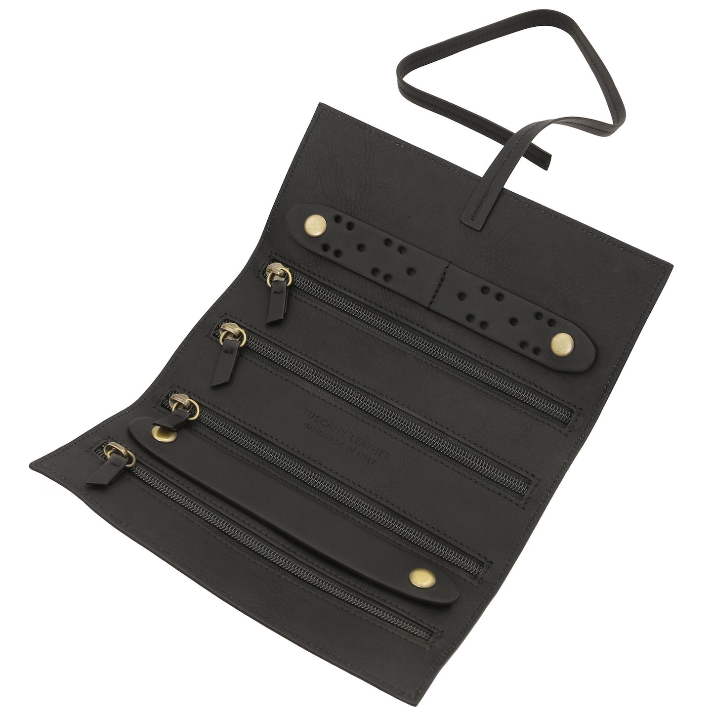 Leather Jewellery Roll in Vegetable-Tanned Leather | TL142625