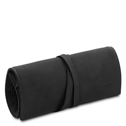 Leather Jewellery Roll in Vegetable-Tanned Leather | TL142625