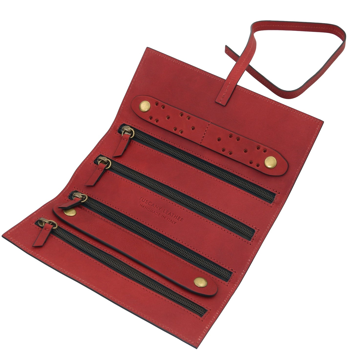 Leather Jewellery Roll in Vegetable-Tanned Leather | TL142625