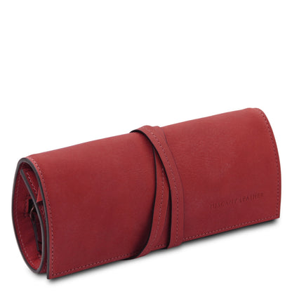 Leather Jewellery Roll in Vegetable-Tanned Leather | TL142625