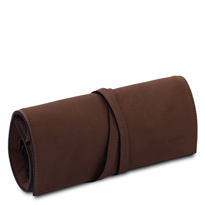 Leather Jewellery Roll in Vegetable-Tanned Leather | TL142625
