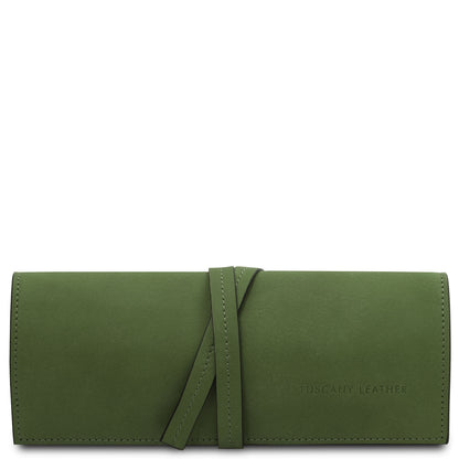 Leather Jewellery Roll in Vegetable-Tanned Leather | TL142625