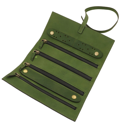 Leather Jewellery Roll in Vegetable-Tanned Leather | TL142625