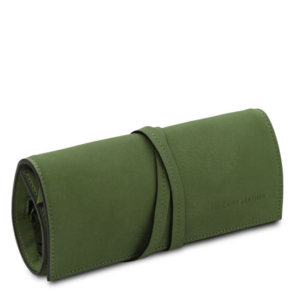 Leather Jewellery Roll in Vegetable-Tanned Leather | TL142625