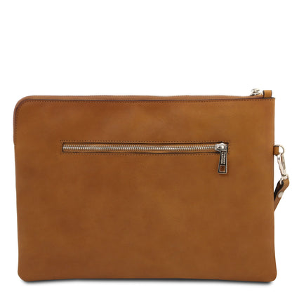 Giulio - Maxi leather clutch with handle - TL142638