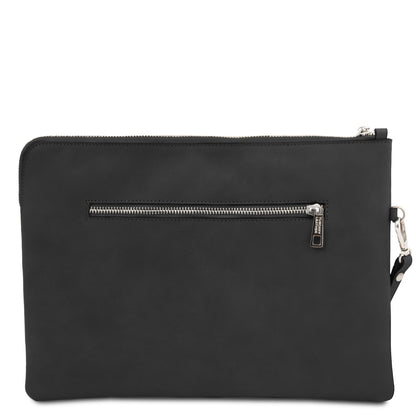 Giulio - Maxi leather clutch with handle - TL142638