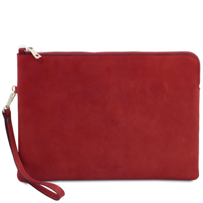 Giulio - Maxi leather clutch with handle - TL142638