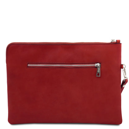 Giulio - Maxi leather clutch with handle - TL142638
