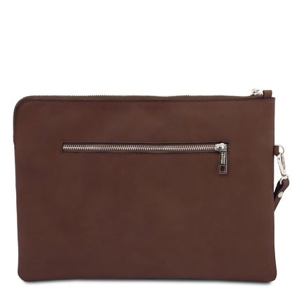 Giulio - Maxi leather clutch with handle - TL142638
