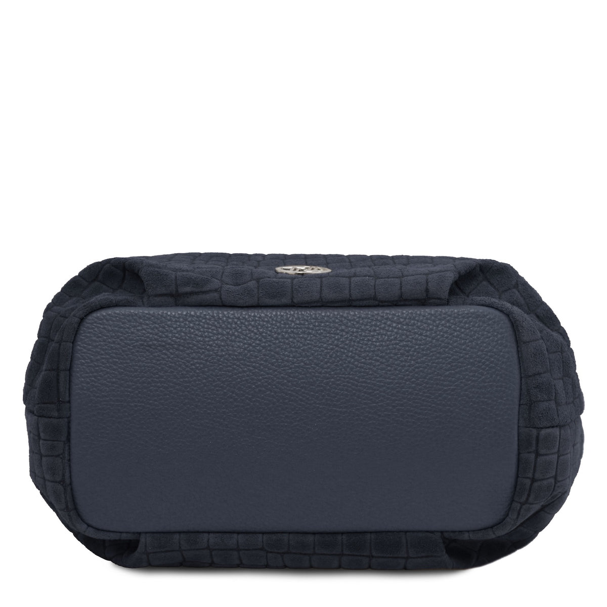 Nora Cocoon - Suede leather handbag with croc print