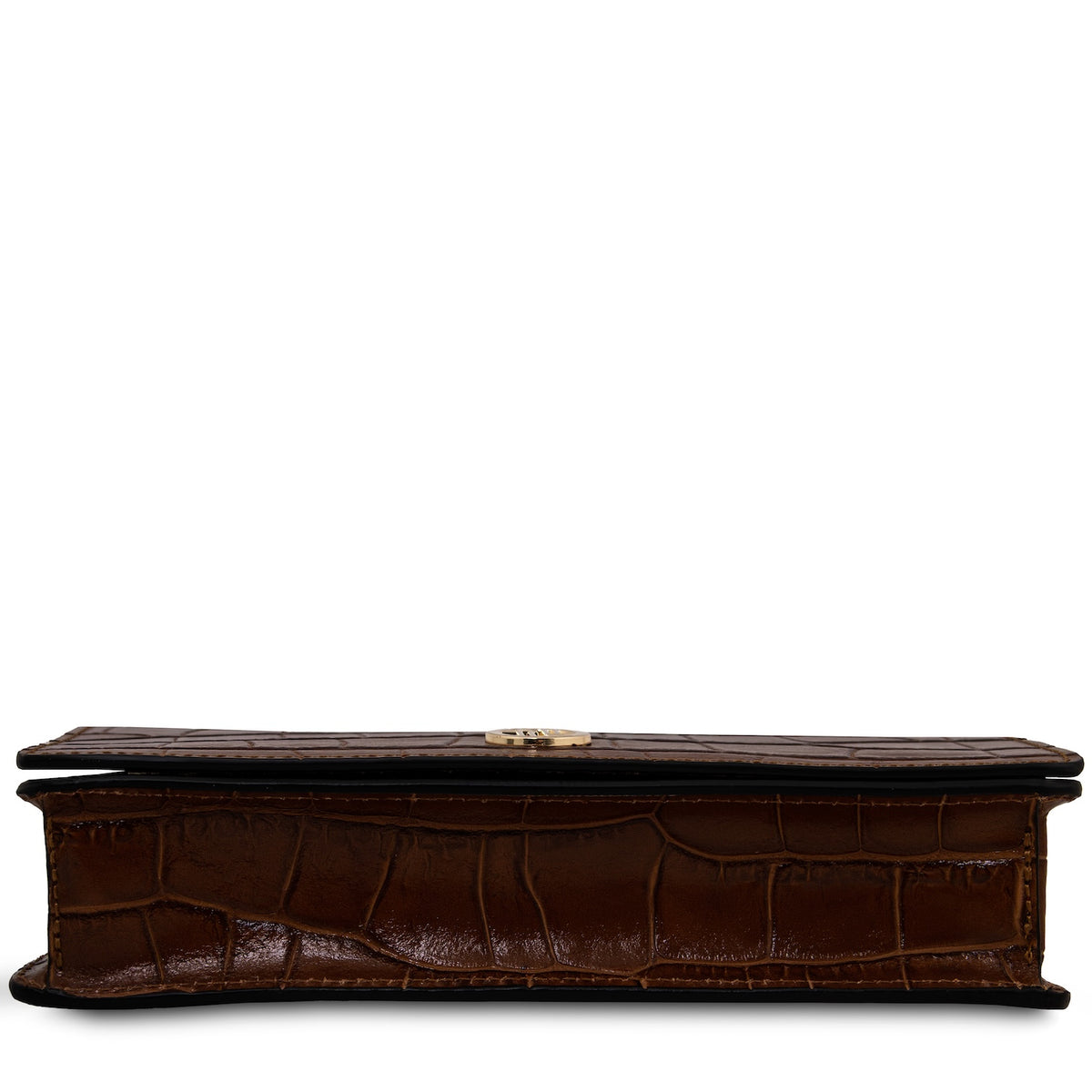 Opera Croque - Croc print leather clutch with chain strap