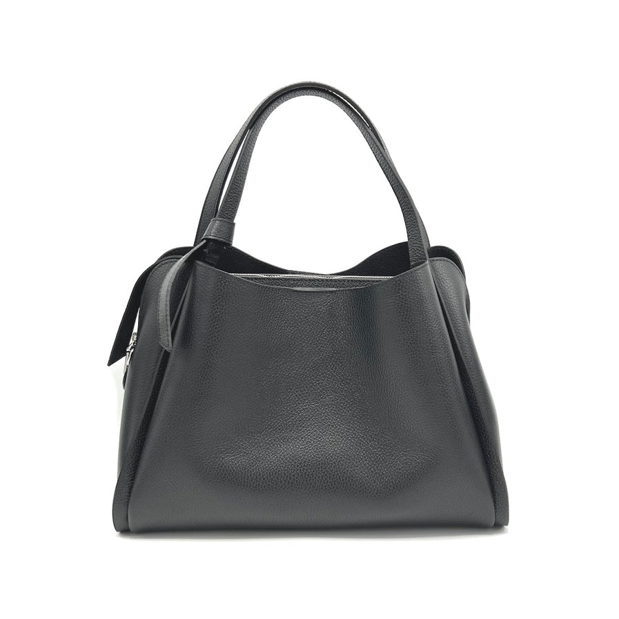 Pienza – Italian Leather Tote Handbag – Black