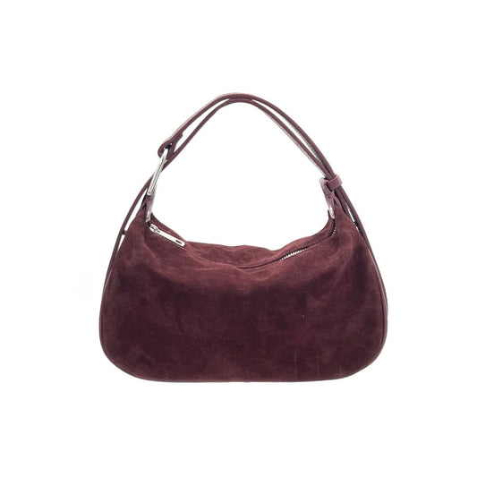Montepulciano Bordeaux Italian suede leather hobo bag – San Rocco Italia