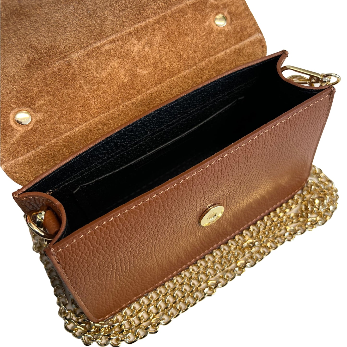 Sofia Leather Horse Bit Handbag with Chain Strap