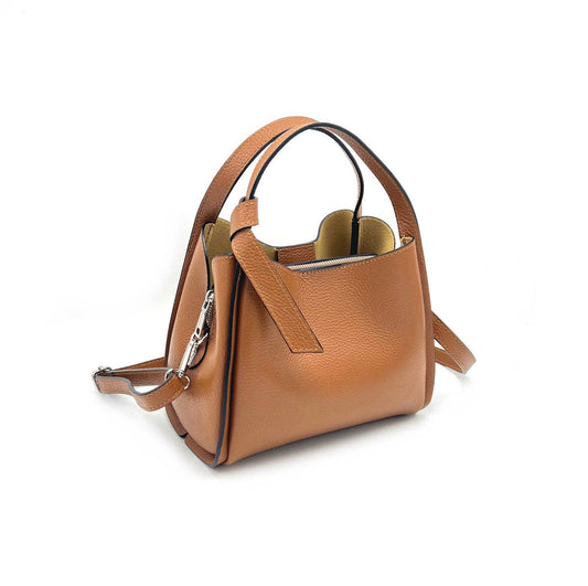 Pienza – Italian Leather Tote Handbag – Olive Green
