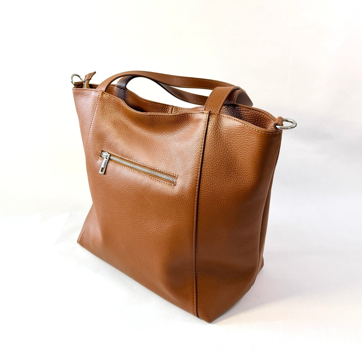 Siena - Large Italian Pebbled Leather Tote Bag