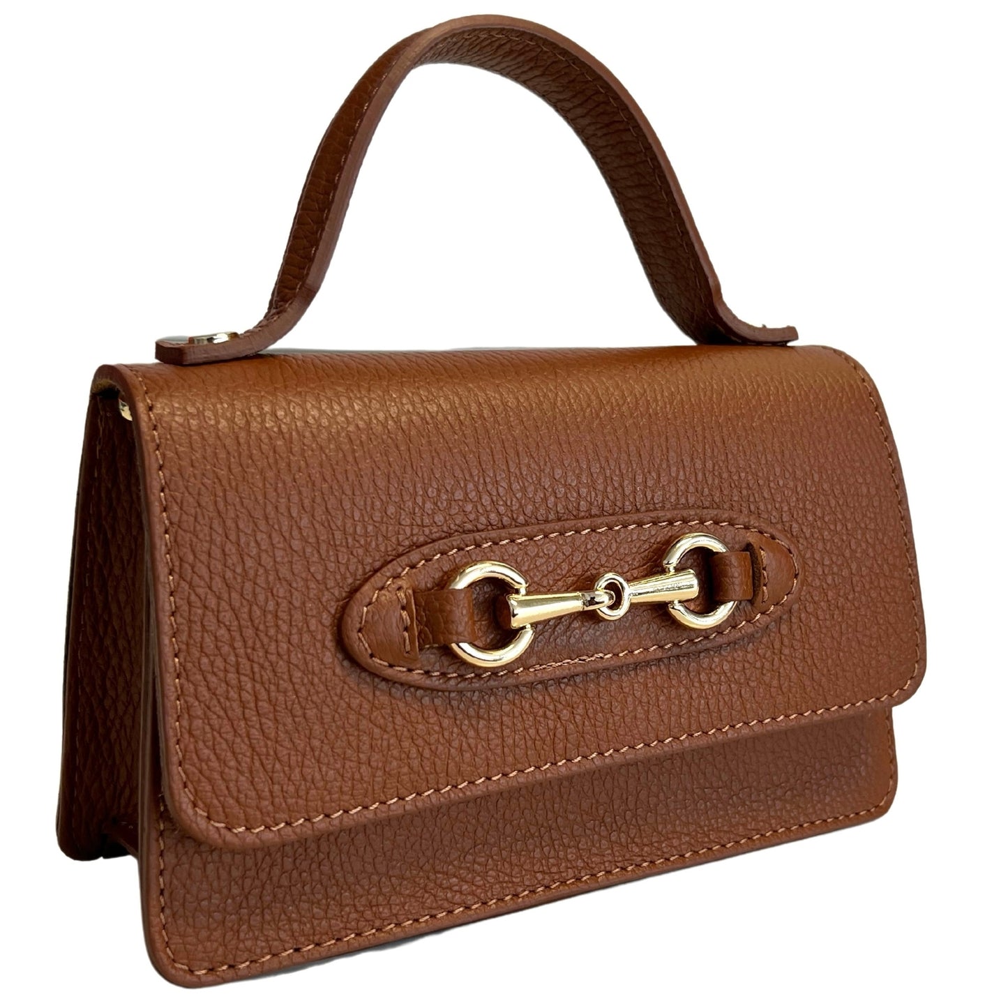 Sofia Leather Horse Bit Handbag with Chain Strap