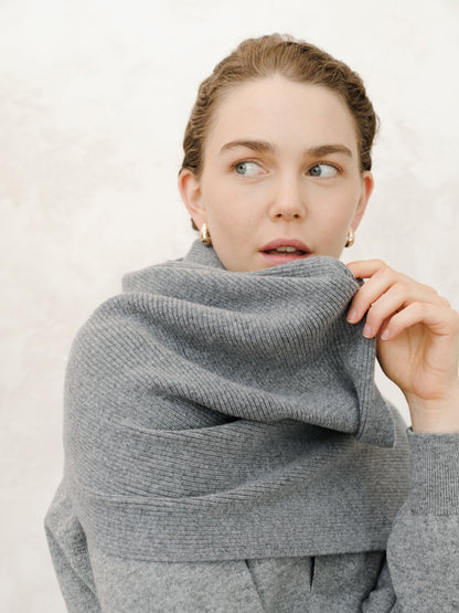 Pure Cashmere Maxi Ribbed Scarf