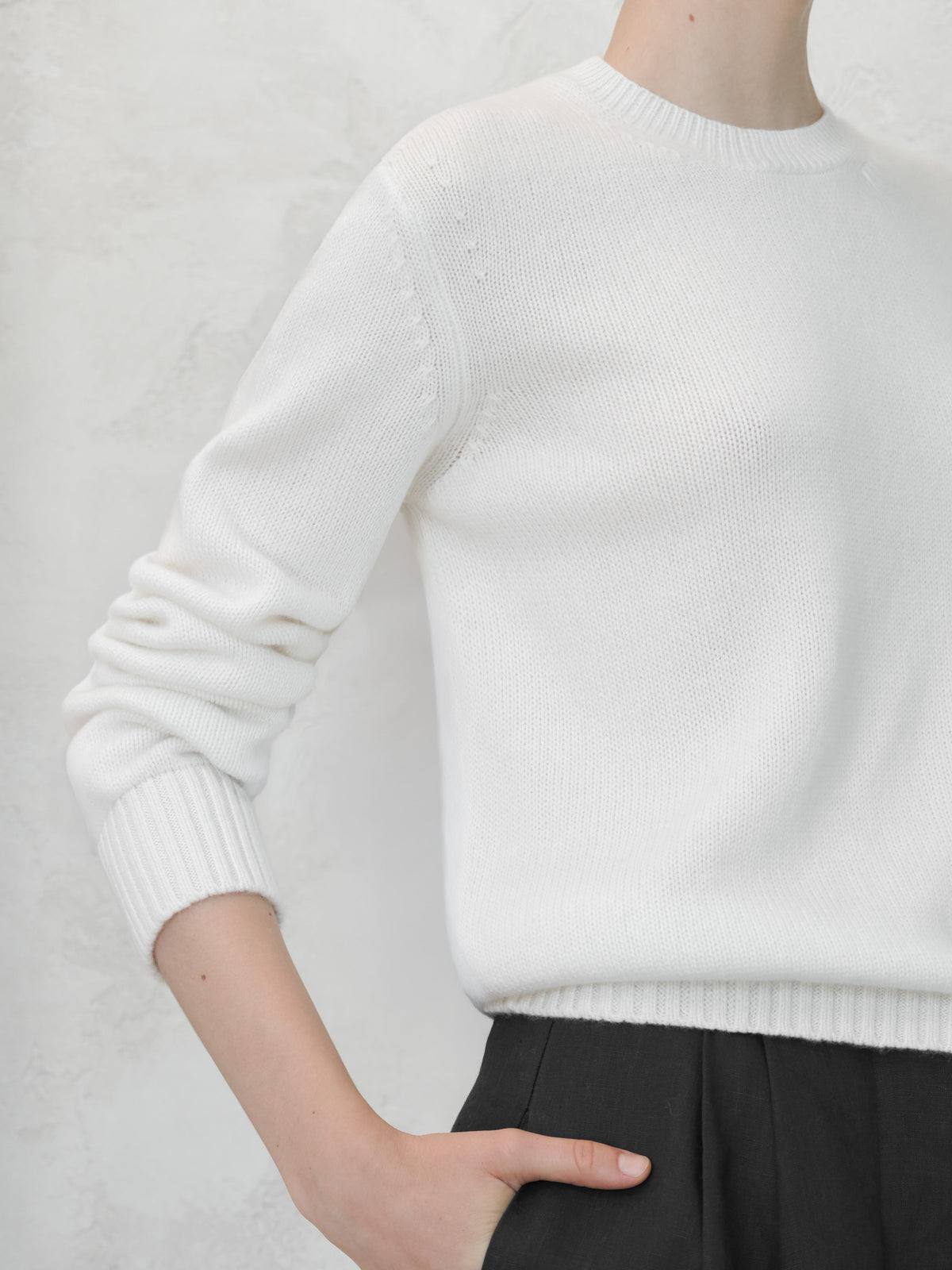 Pull ras du cou en pur cachemire