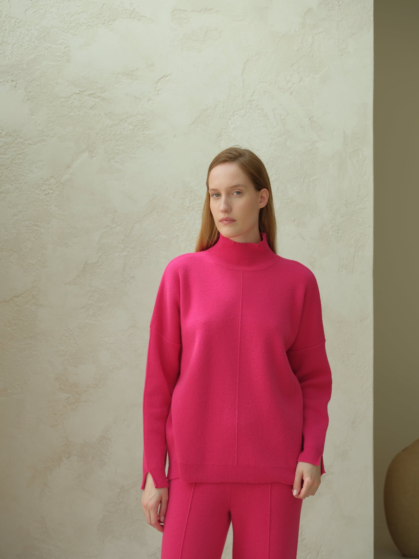 Wool & Cashmere Mix Solid Maxi Turtleneck Sweater
