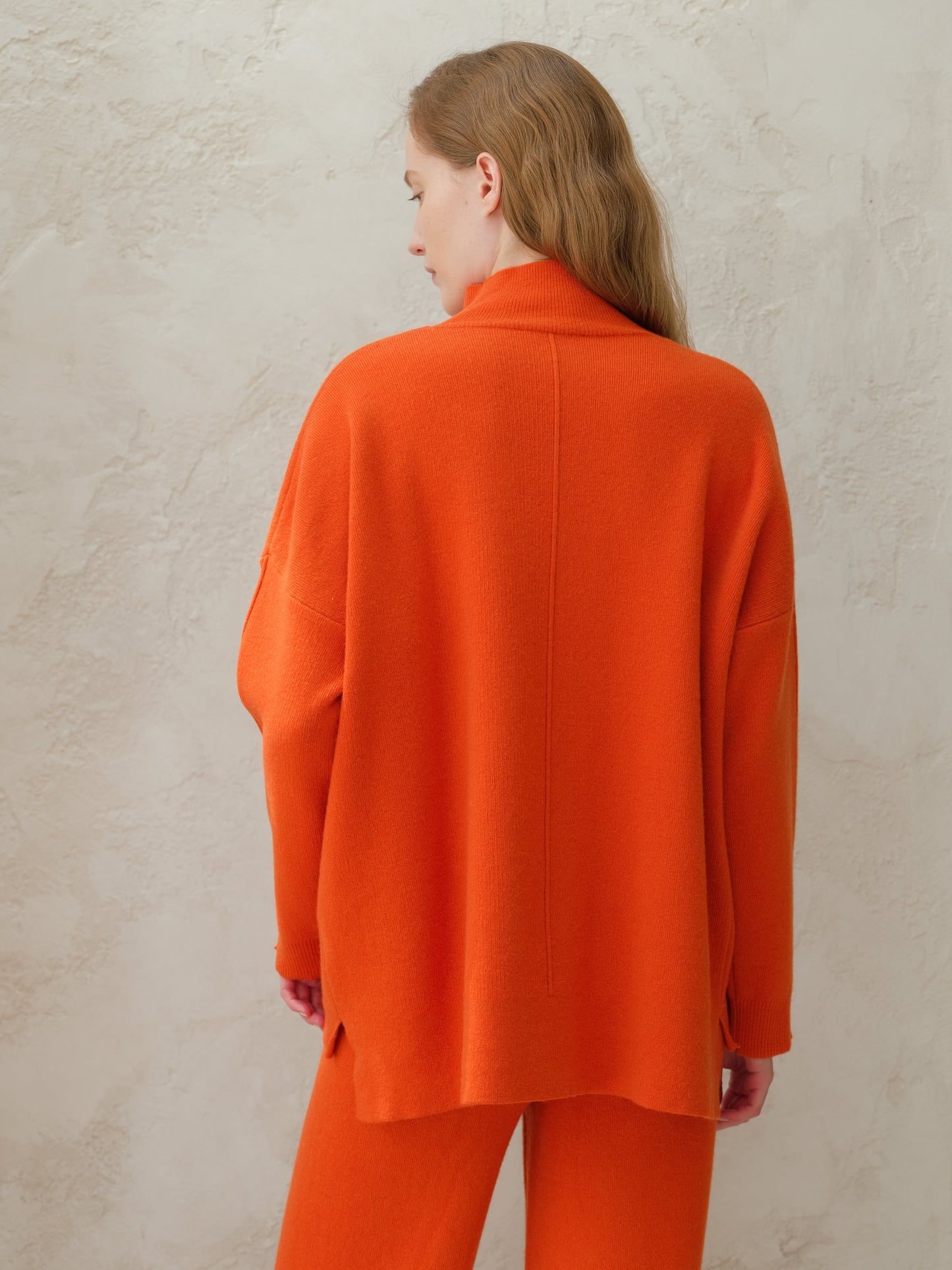Wool & Cashmere Mix Solid Maxi Turtleneck Sweater
