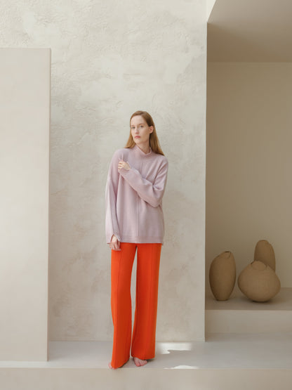 Wool & Cashmere Mix Solid Maxi Turtleneck Sweater