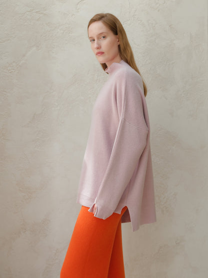 Wool & Cashmere Mix Solid Maxi Turtleneck Sweater