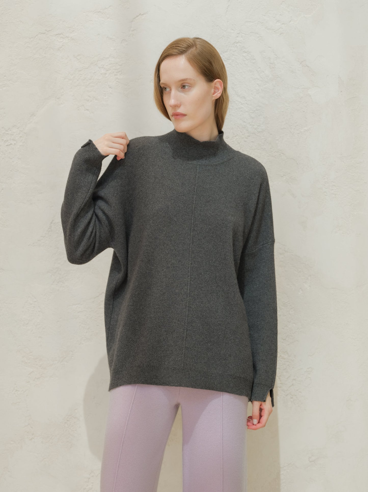 Wool & Cashmere Mix Solid Maxi Turtleneck Sweater