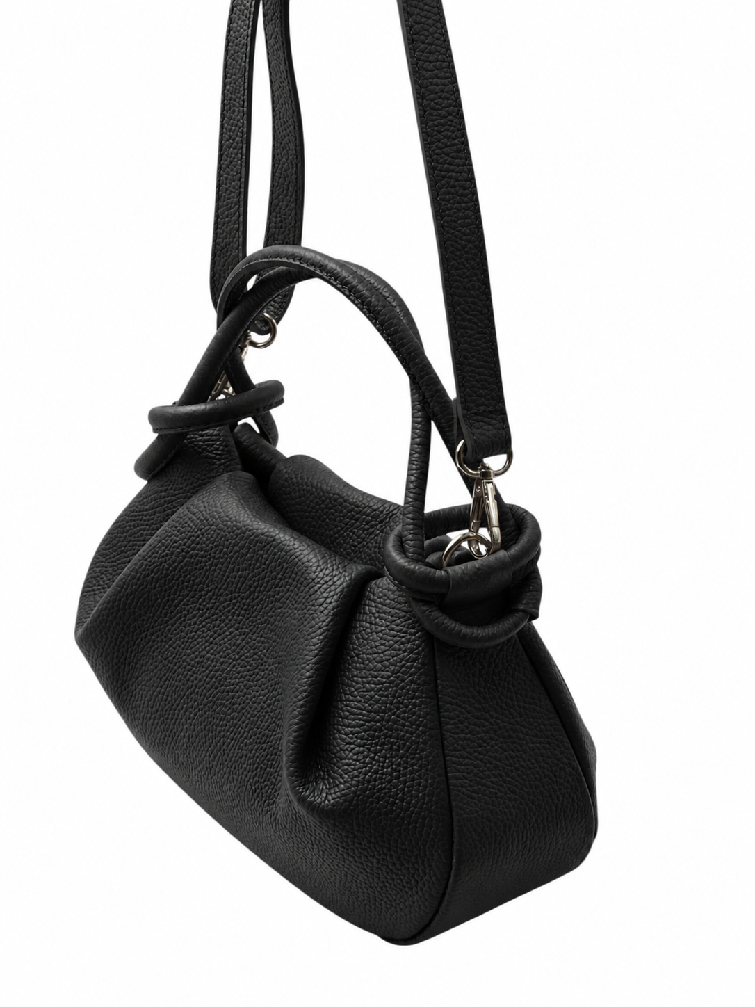Anello Small Pebbled Leather Handbag