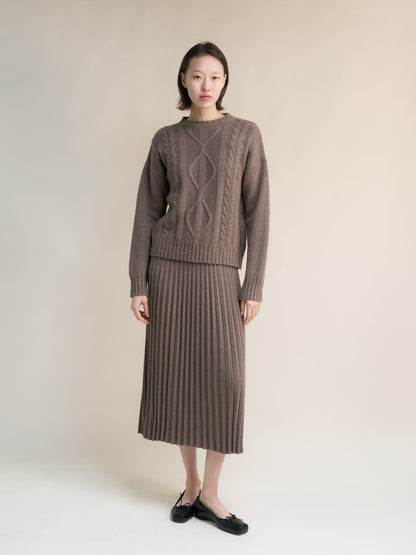 Cashmere Mix Pleated Skirt (3D-Knit)