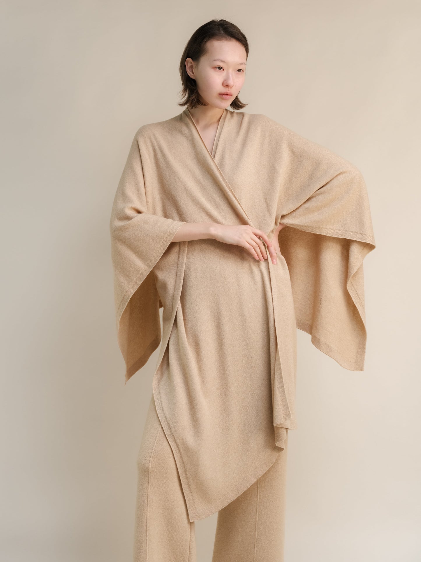 Cashmere Blend Maxi Cape