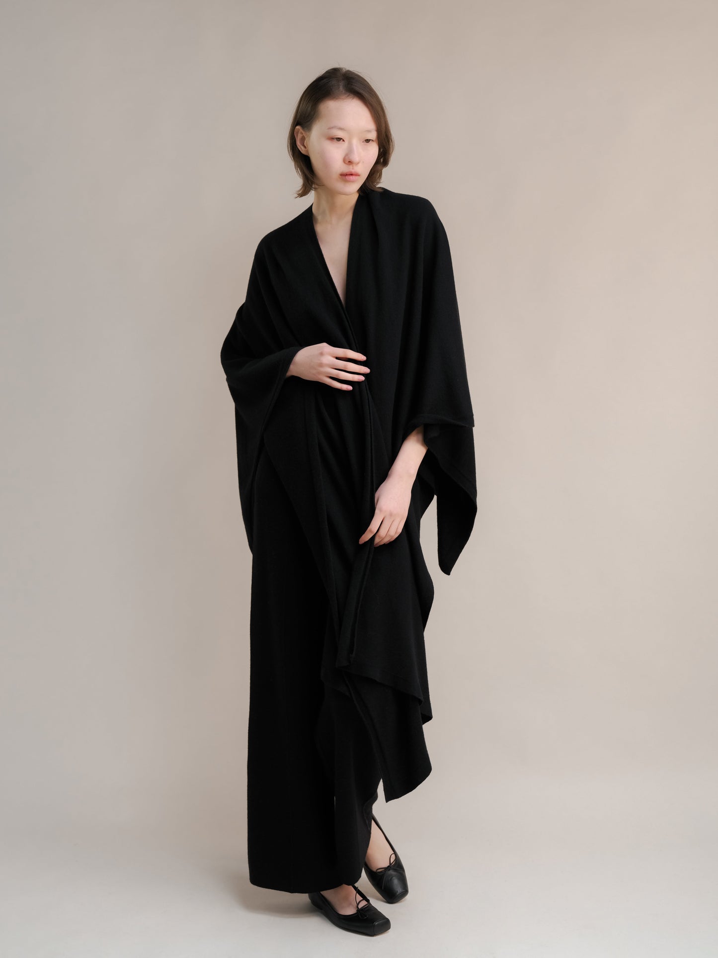 Cashmere Blend Maxi Cape