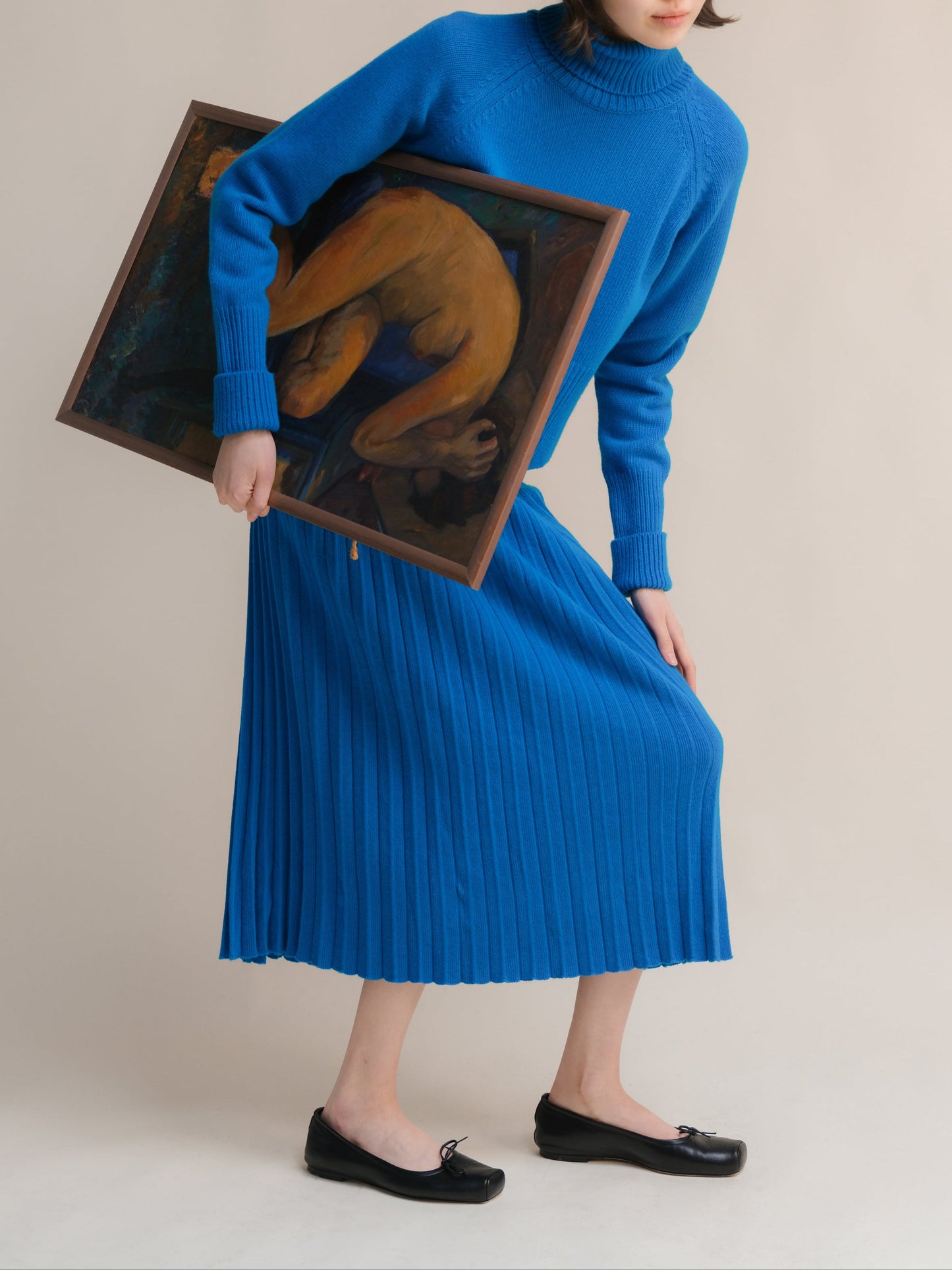 Cashmere Mix Pleated Skirt (3D-Knit)