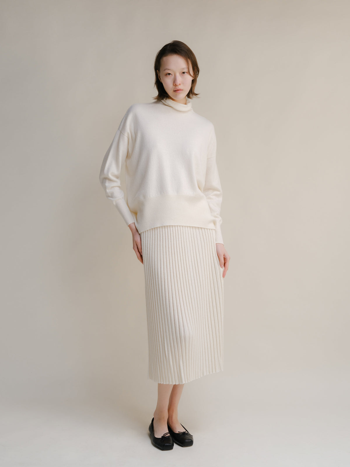 Cashmere Blend Perforated Skirt (3D-Knit)