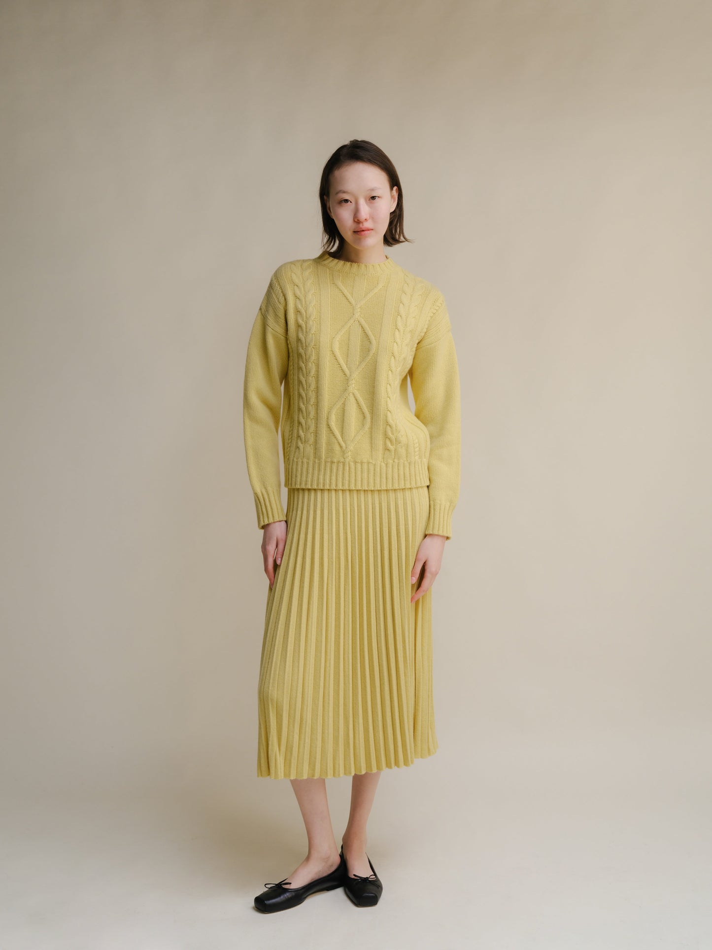 Cashmere Mix Pleated Skirt (3D-Knit)