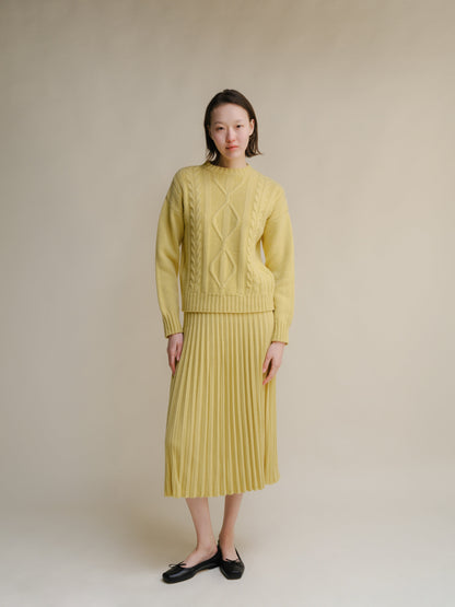 Cashmere Mix Pleated Skirt (3D-Knit)