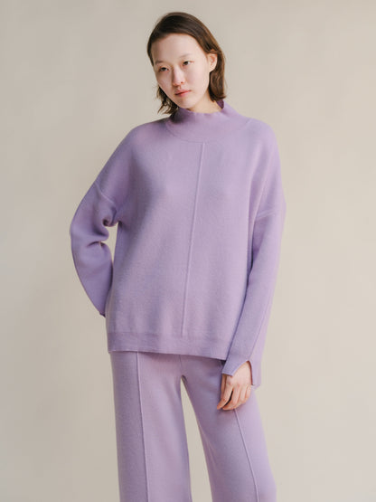 Wool & Cashmere Mix Solid Maxi Turtleneck Sweater
